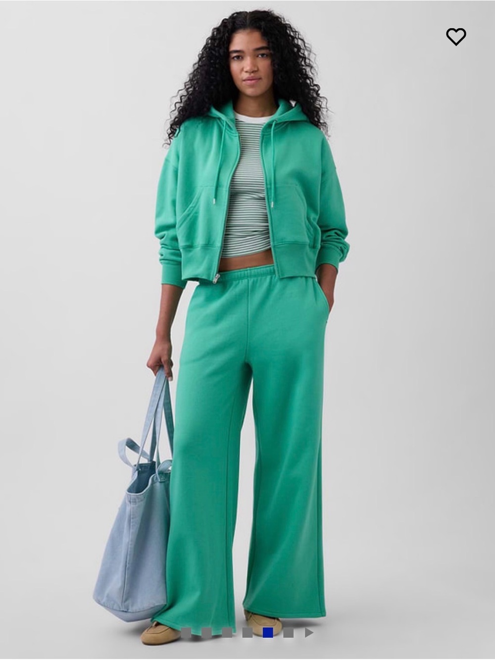 GAP Wide-Leg Terry Sweatpants in Bright Green